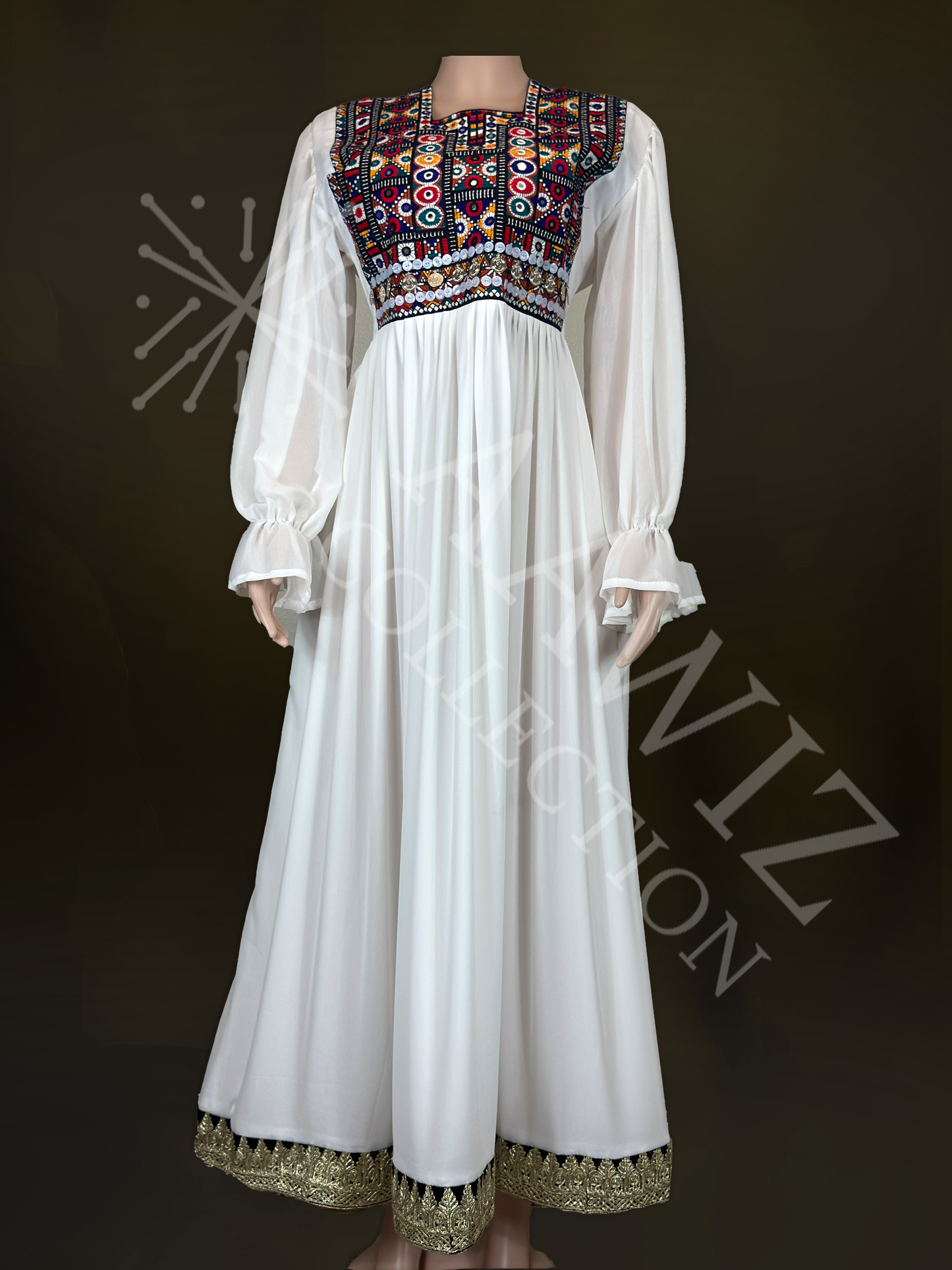 Zarmina – Classic White Afghan Dress (1 Piece)