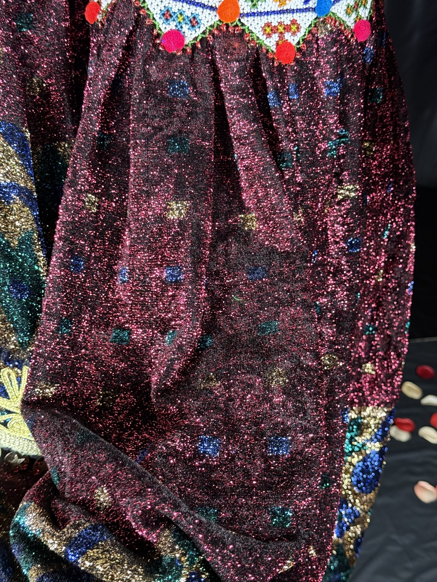 Parasto Kuchi Dress (Three Pieces) – Handcrafted Embroidered Attire with Orange Scarf