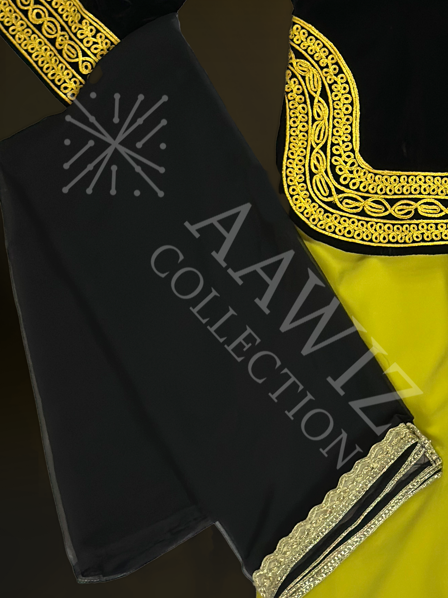 Sheenay Set – Radiance in Black & Gold (Three Piece)