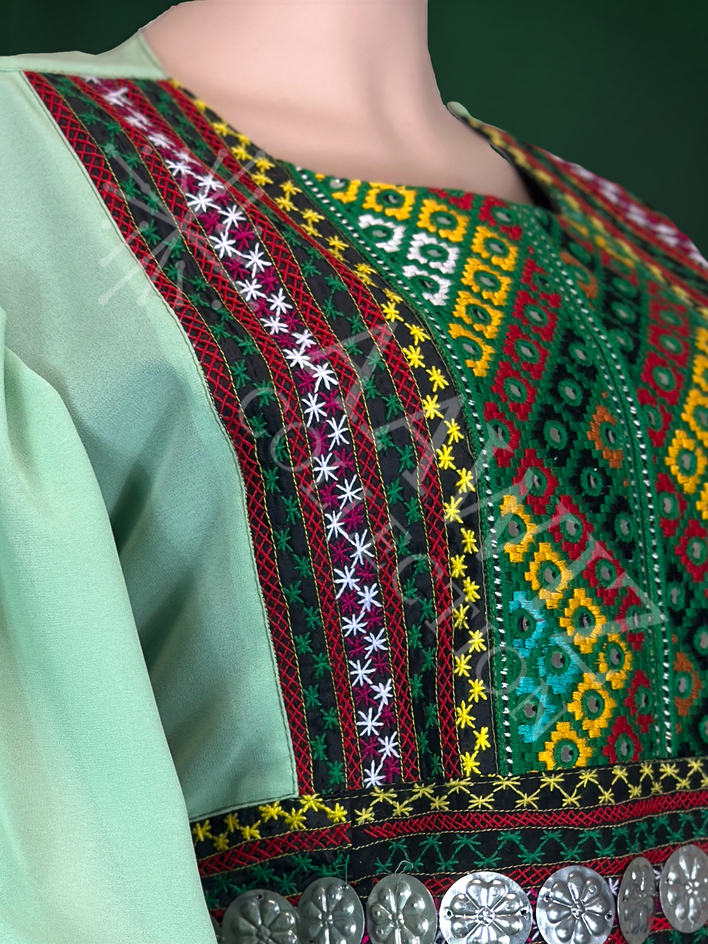 Sabza – Fresh Elegance Afghan Dress (1 Piece)