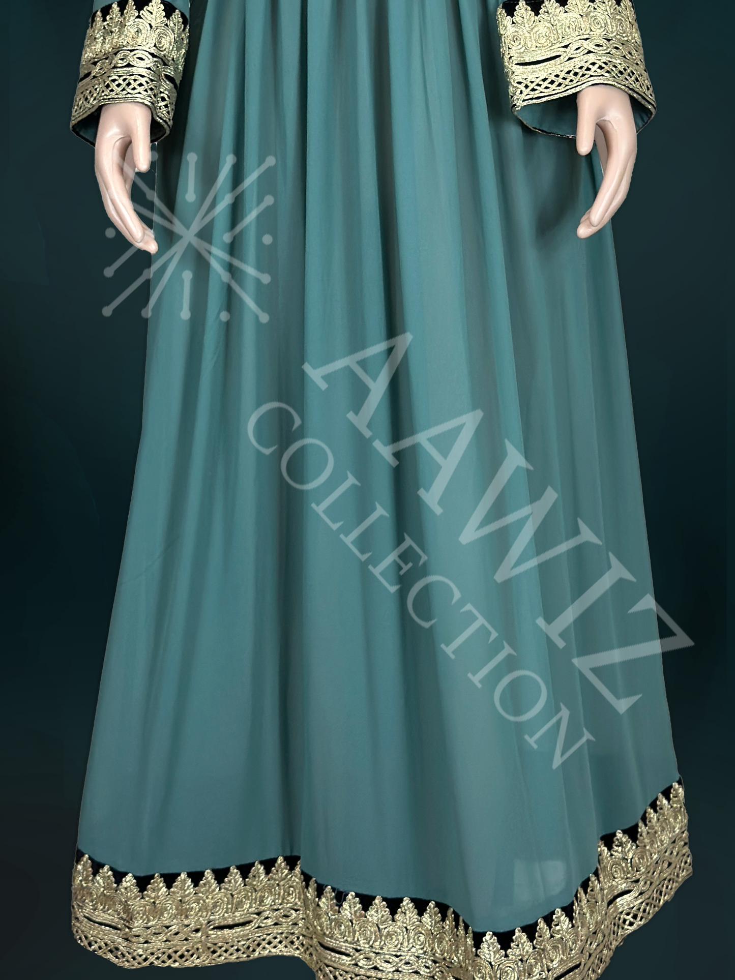 Zamaurd – Royal Teal Afghan Dress (1 Piece)