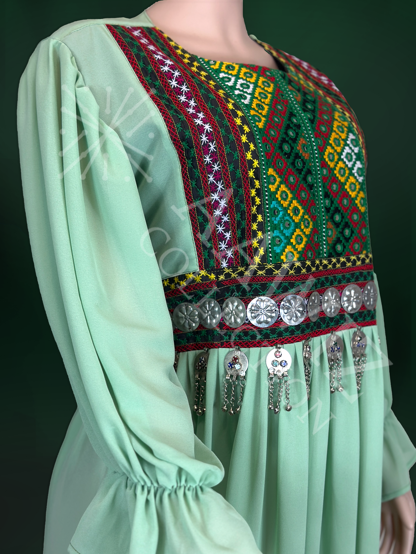 Sabza – Fresh Elegance Afghan Dress (1 Piece)