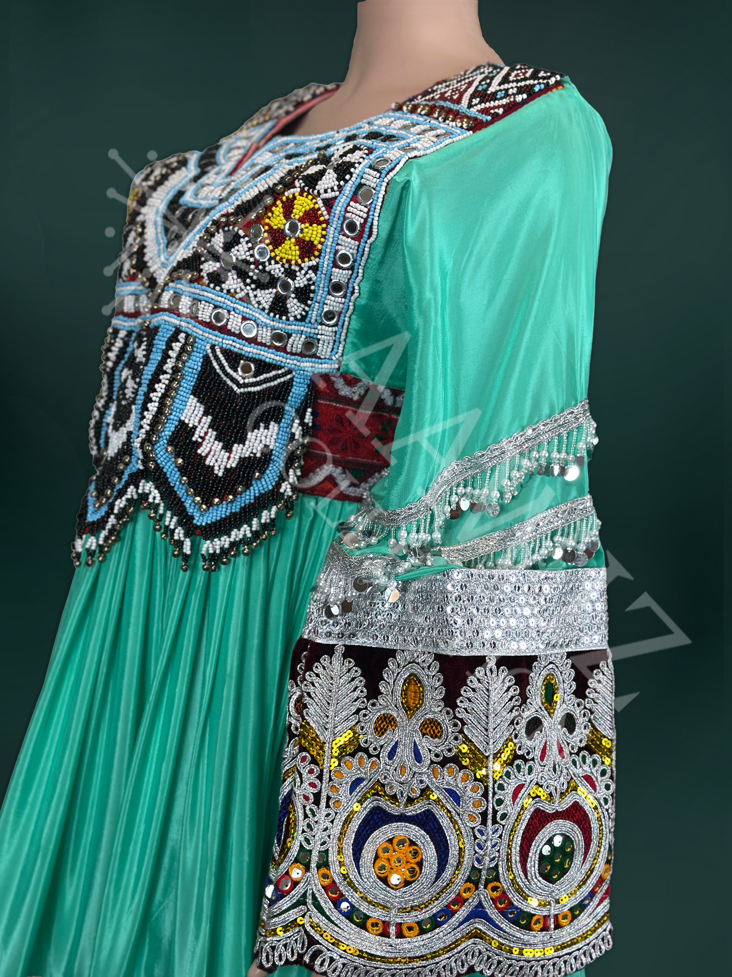 Zohra Elegance - Traditional Afghan Party Dress (Three Piece)