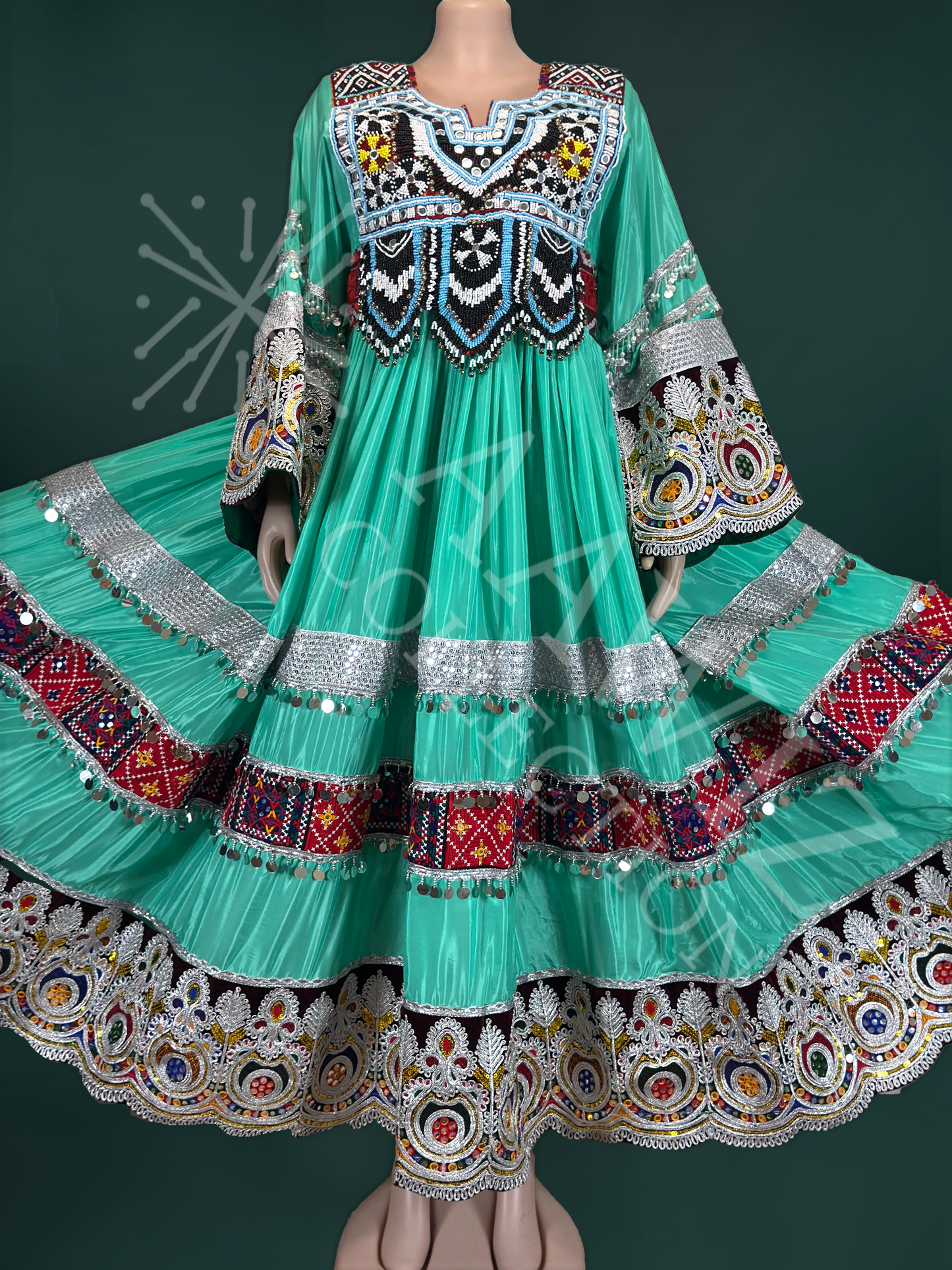 Zohra Elegance - Traditional Afghan Party Dress (Three Piece)